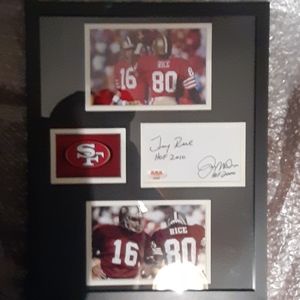 Joe Montana Autograph & Jerry Rice Autograph COA